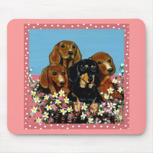Moederdag Dachshunds Muismat (Voorkant)
