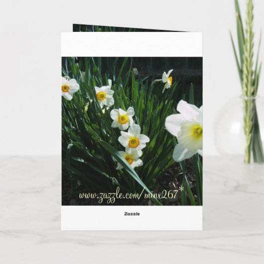Moederdag Daffodil Card Kaart (Achterkant)