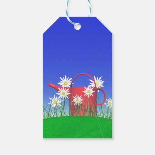 Moederdag Daisies and Watering Can Cadeaulabel (Achterkant)