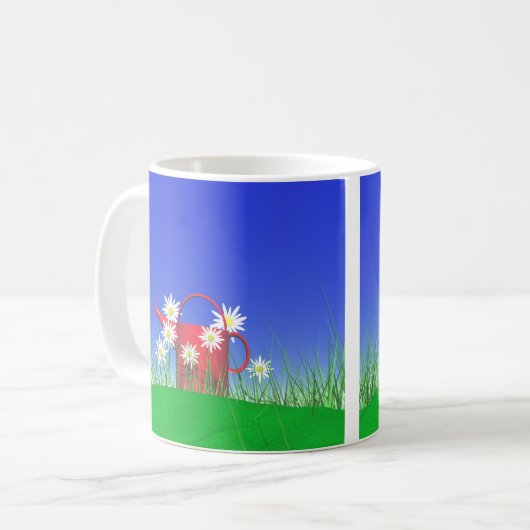 Moederdag Daisies and Watering Can Koffiemok (Voorkant links)