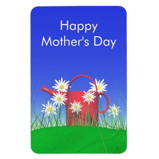 Moederdag Daisies and Watering Can Magneet (Verticaal)