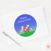 Moederdag Daisies and Watering Can Ronde Sticker (Envelop)