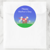 Moederdag Daisies and Watering Can Ronde Sticker (Tas)