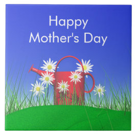 Moederdag Daisies and Watering Can Tegeltje