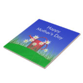 Moederdag Daisies and Watering Can Tegeltje (Zijkant)