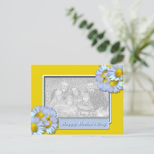 Moederdag Daisies Briefkaart (Staand voorkant)