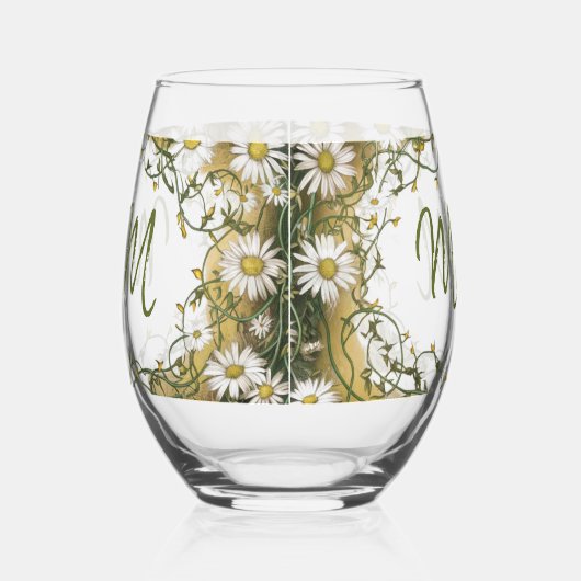 Moederdag Daisy kransontwerp Wijnglas Zonder Voet (Links)