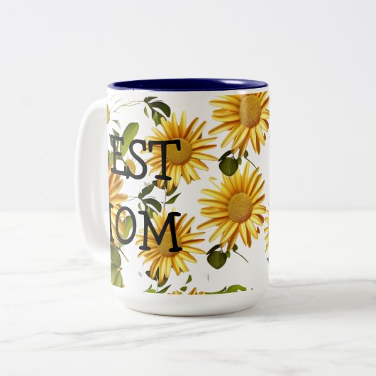 Moederdag Daisy Pattern Tweekleurige Koffiemok (Voorkant links)