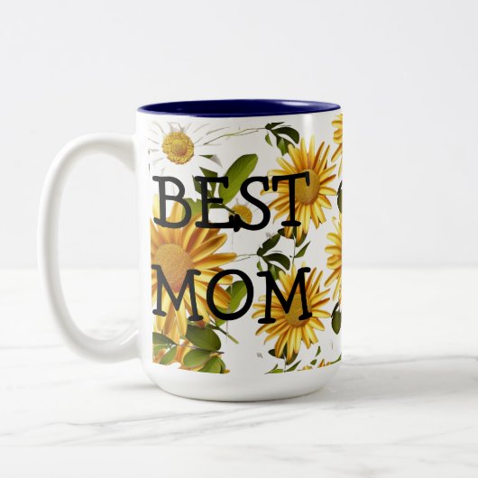 Moederdag Daisy Pattern Tweekleurige Koffiemok (Links)