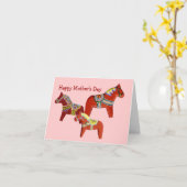 Moederdag Dala Horses Kaart (Gele Bloem)