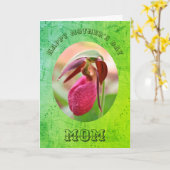 Moederdag Dank je mama Lady Slipper Flower Kaart (Gele Bloem)