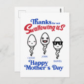 Moederdag Dank Je Niet Voor Het Opslokken Van Ons Briefkaart (Voorkant / Achterkant)