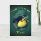 Moederdag Dank je wel mama Yellow Lady Slipper Kaart (Voorkant)