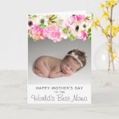 Moederdag |De beste nana ter wereld| Floral-fotoka Kaart (Gele Bloem)