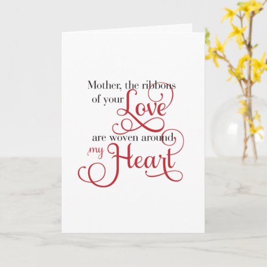 Moederdag, de linten van je liefde kaart (Gele Bloem)