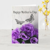 Moederdag (de Paars namen & Vlinder) toe Kaart (Gele Bloem)