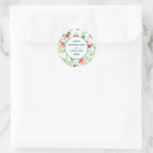 Moederdag Delicate Roze Rozen en Blauwgroen blader Ronde Sticker (Tas)