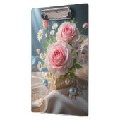 Moederdag Delicate roze rozen en witte madeliefjes Klembord (Links)