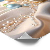 Moederdag Delicate roze rozen en witte madeliefjes Poster (Hoek)