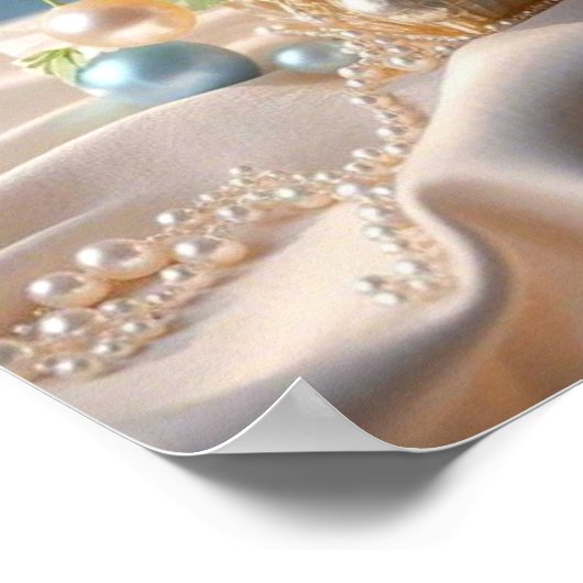 Moederdag Delicate roze rozen en witte madeliefjes Poster (Hoek)