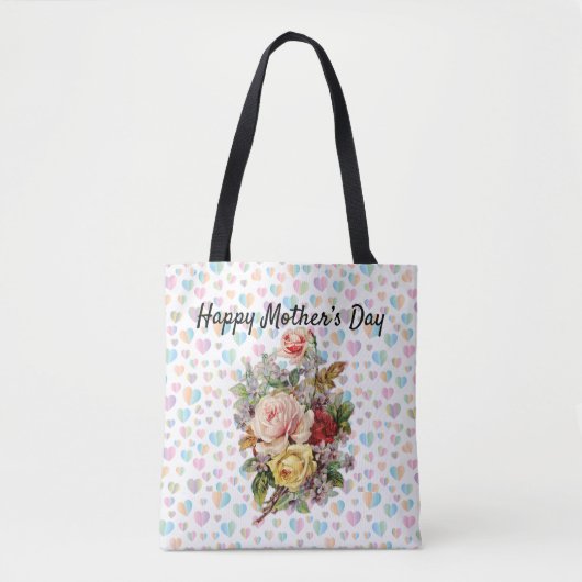 Moederdag Design Bloem Elegante Tote Tote Bag (Voorkant)