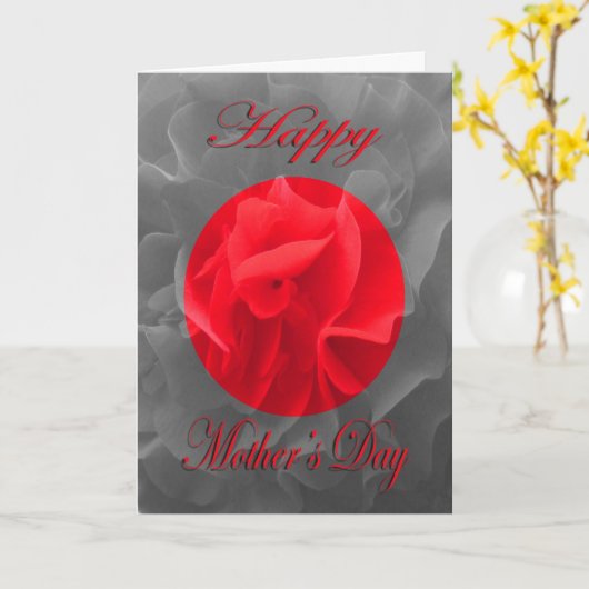 Moederdag Dianthus rode bloem Kaart (Gele Bloem)