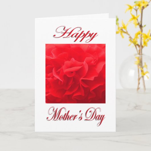 Moederdag Dianthus rode bloem Kaart (Gele Bloem)