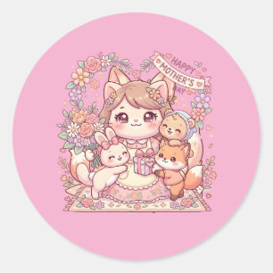 Moederdag Dieren Vrienden Sticker