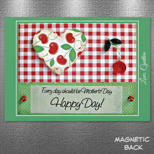 Moederdag Dimensional Quilled Cherry Magnet Kaart