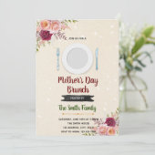 Moederdag diner thema uitnodiging (Staand voorkant)