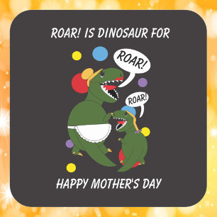 Moederdag Dinosaurus Grappig Van Dochter Vierkante Sticker
