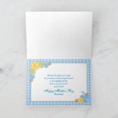 MOEDERDAG - DOCHTER - BLUE GINGHAM/FLOWERS KAART (Binnen)