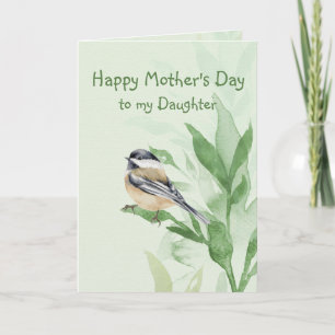 Moederdag Dochter Chickadee Garden Bird Kaart