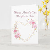 Moederdag dochter in het rechtenventilatorhart kaart (Gele Bloem)