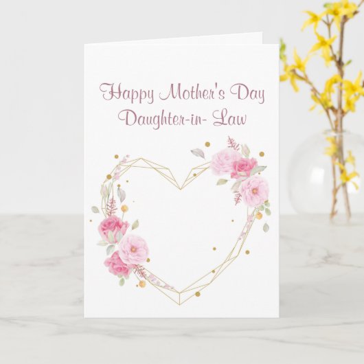 Moederdag dochter in het rechtenventilatorhart kaart (Gele Bloem)