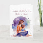 Moederdag Dochter in Recht Waterverf Kaart (Voorkant)