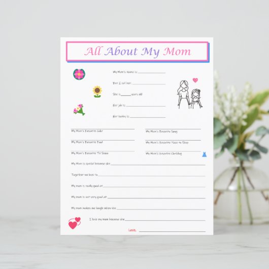 Moederdag Dochter Interview Print (Staand voorkant)