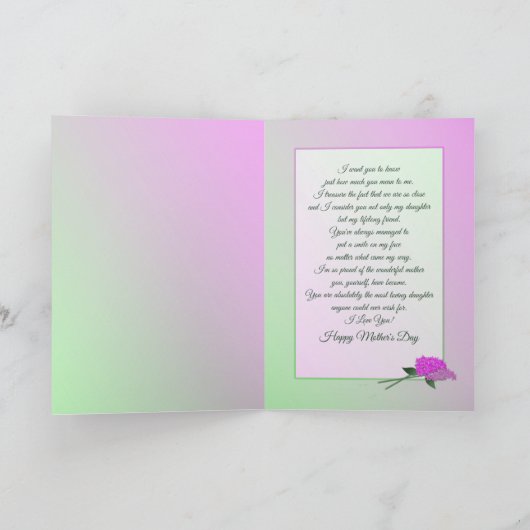 Moederdag, Dochter, Lilacs in een vaas Kaart (Binnen)