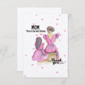 Moederdag Dochter Moeder Roze Mooi briefkaart (Voorkant / Achterkant)