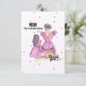 Moederdag Dochter Moeder Roze Mooi briefkaart (Staand voorkant)