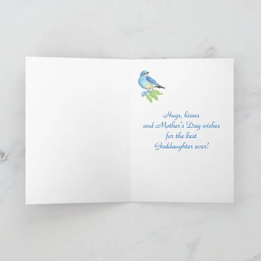 Moederdag-dochter Oostelijke Bluebird Feestdagen Kaart (Binnen)