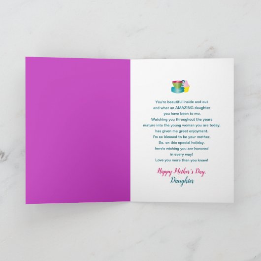 Moederdag, dochter, Raam en Cupcake en Cups Kaart (Binnen)