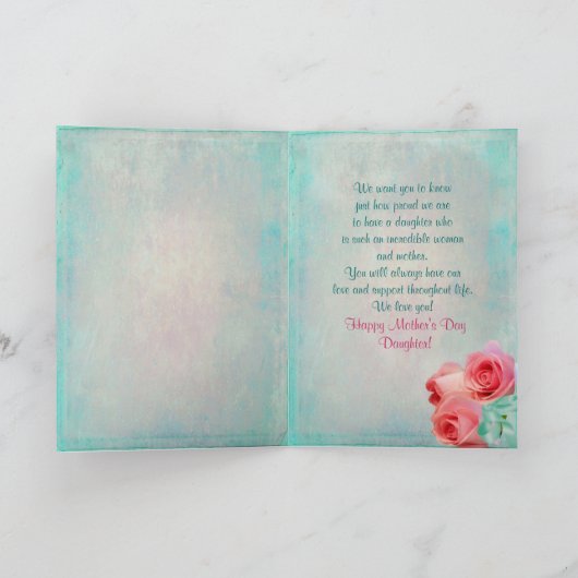 MOEDERDAG - DOCHTER - ROZE ROZEN KAART (Binnen)