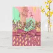 Moederdag, Dochter, Waterverf Bloemen en Boog Kaart (Gele Bloem)