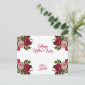 Moederdag Dochters Roestieke Rozen Bloemig Groen Feestdagenkaart (Staand voorkant)