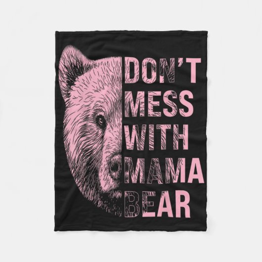 Moederdag, doe niets met Mama Beer Fleece Deken (Voorkant)