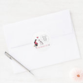 Moederdag Dog mama Funny Paws Love Heart Ronde Sticker (Envelop)