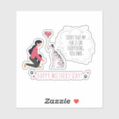 Moederdag Dog mama Funny Paws Love Heart Sticker (Vel)