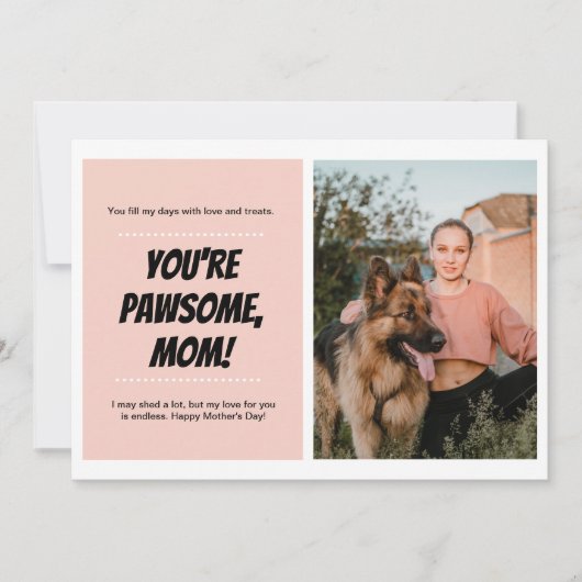 Moederdag Dog Moeder Schattige Huisdier Foto Feestdagenkaart (Voorkant)