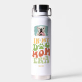 Moederdag Dog Mom Era Puppy Foto Waterfles (Achterkant)